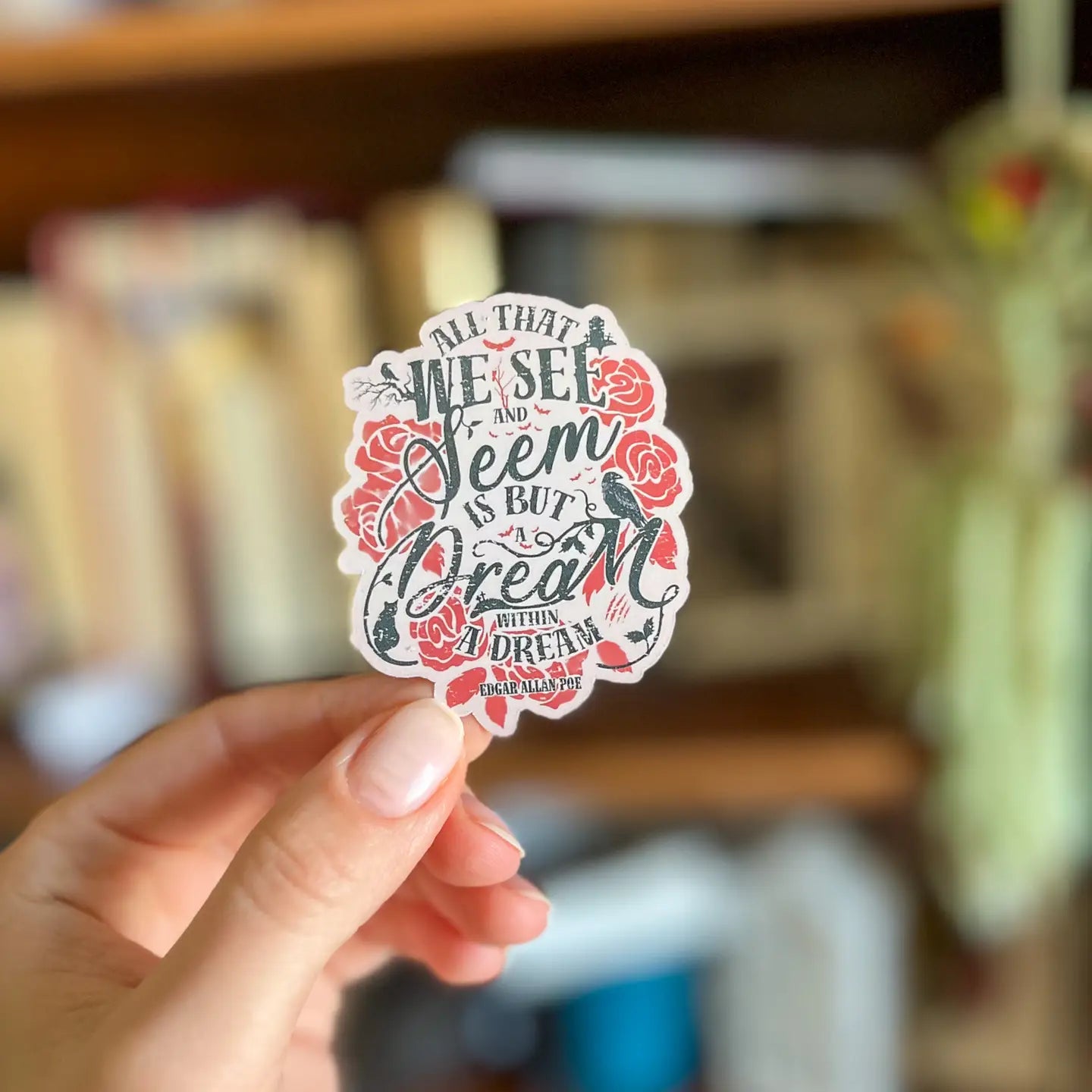 Edgar Allan Poe Bookish Sticker - Gothic Kindle Sticker