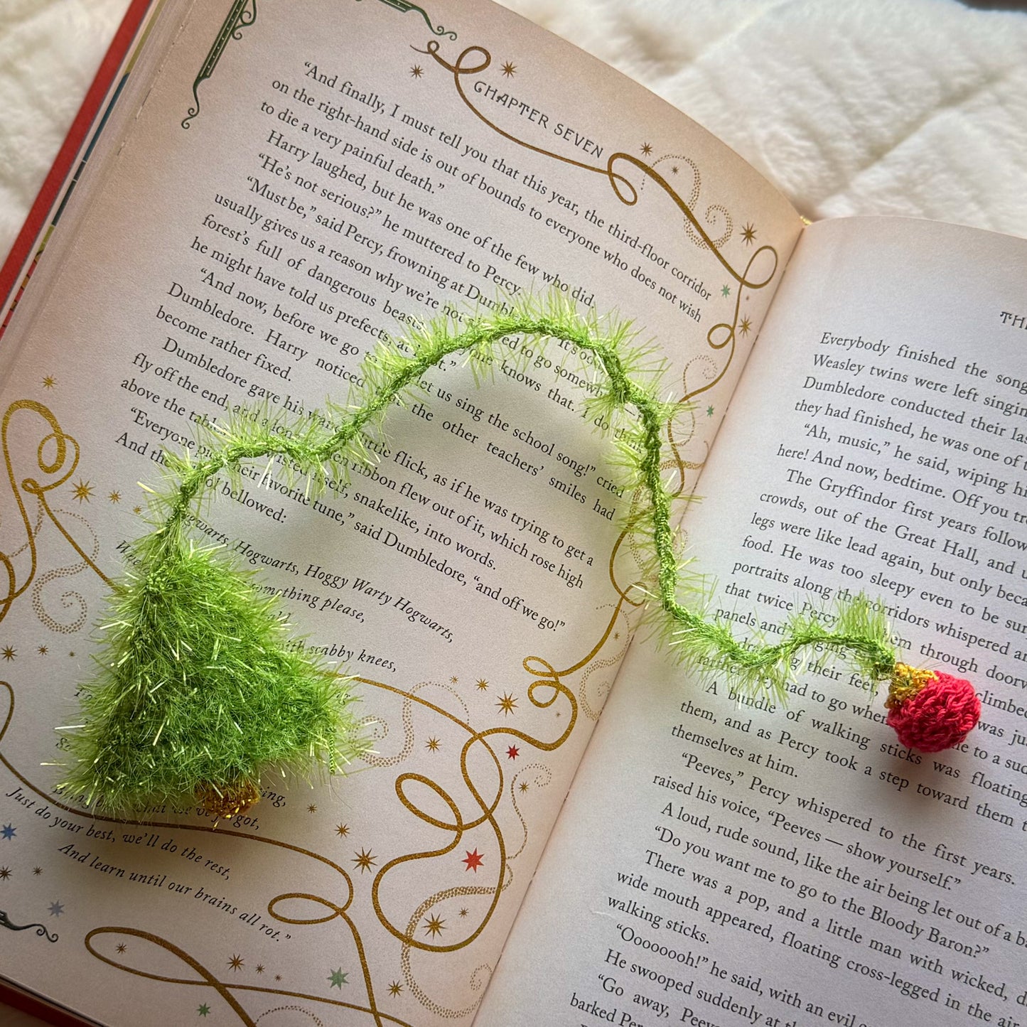 Christmas Tree Crochet Bookmark - Stocking Stuffer For Book Lovers