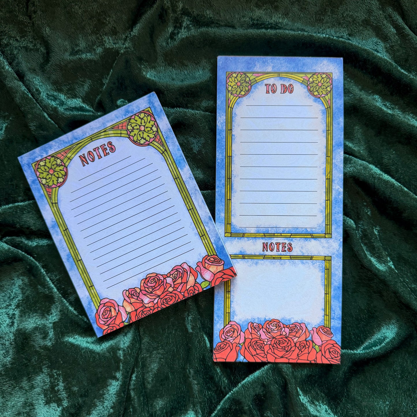 Book Lovers Notepad Bundle - Stained Glass - Bookish Stationery Gift