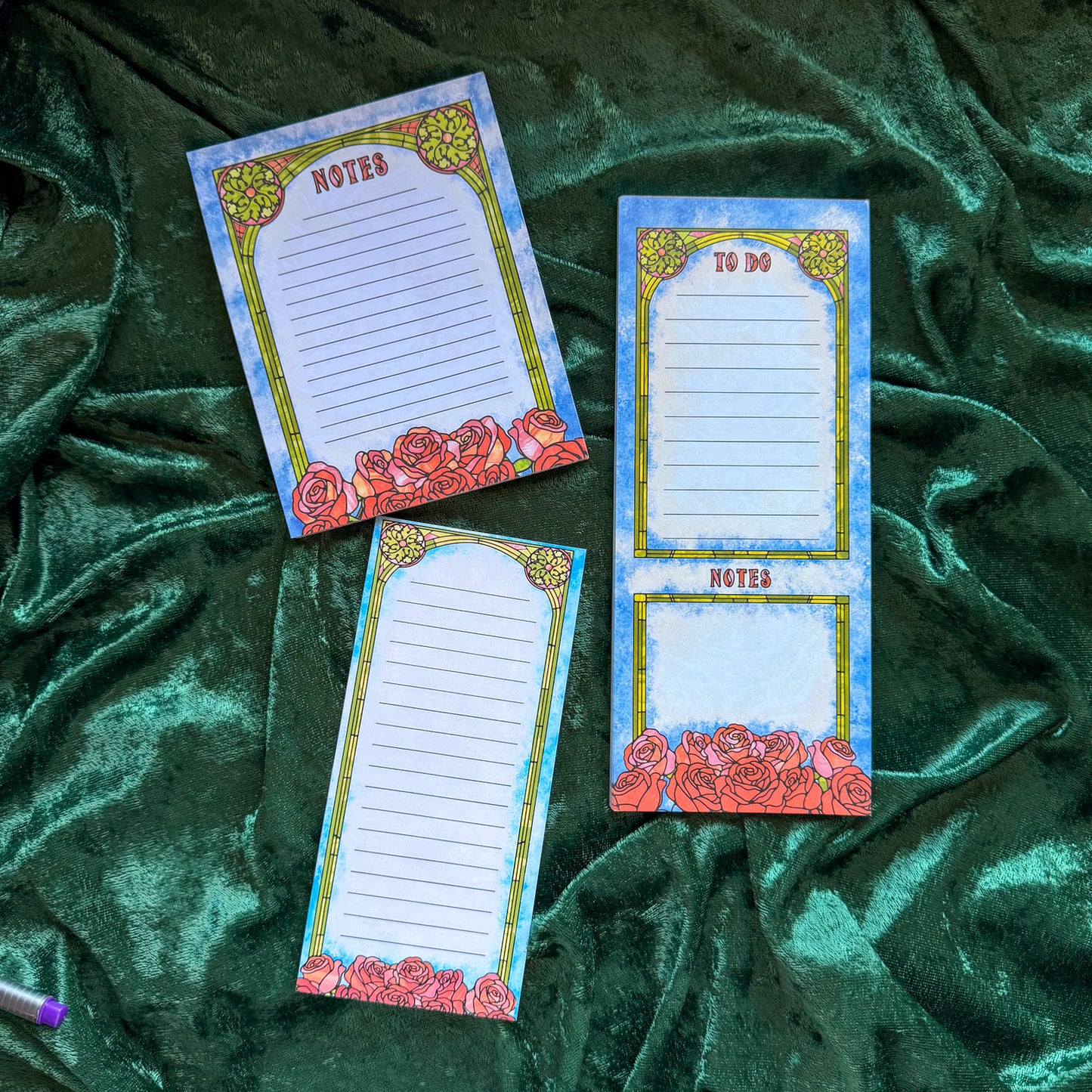 Book Lovers Notepad - Stained Glass - Bookish Stationery Gift