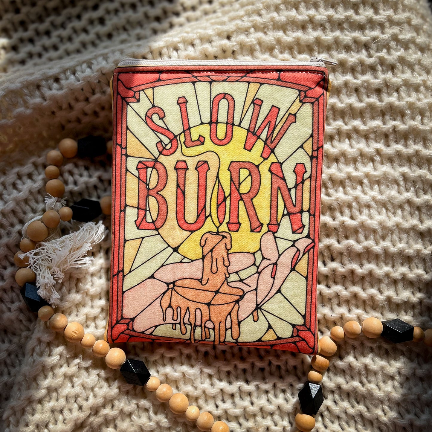 Book Tropes Collection Slow Burn - Kindle Sleeve with Zipper - Book Lover Gift