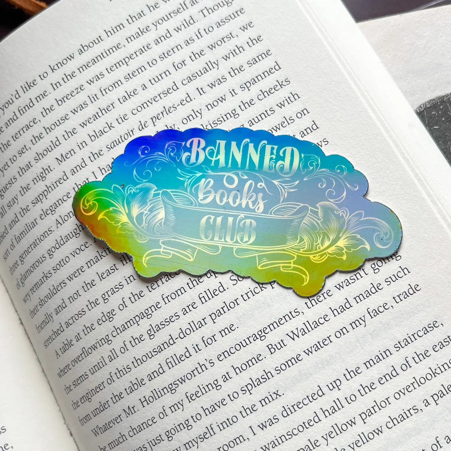 Â Banned Books Bookish Sticker Romantasy Kindle Sticker Gift - Black Holographic