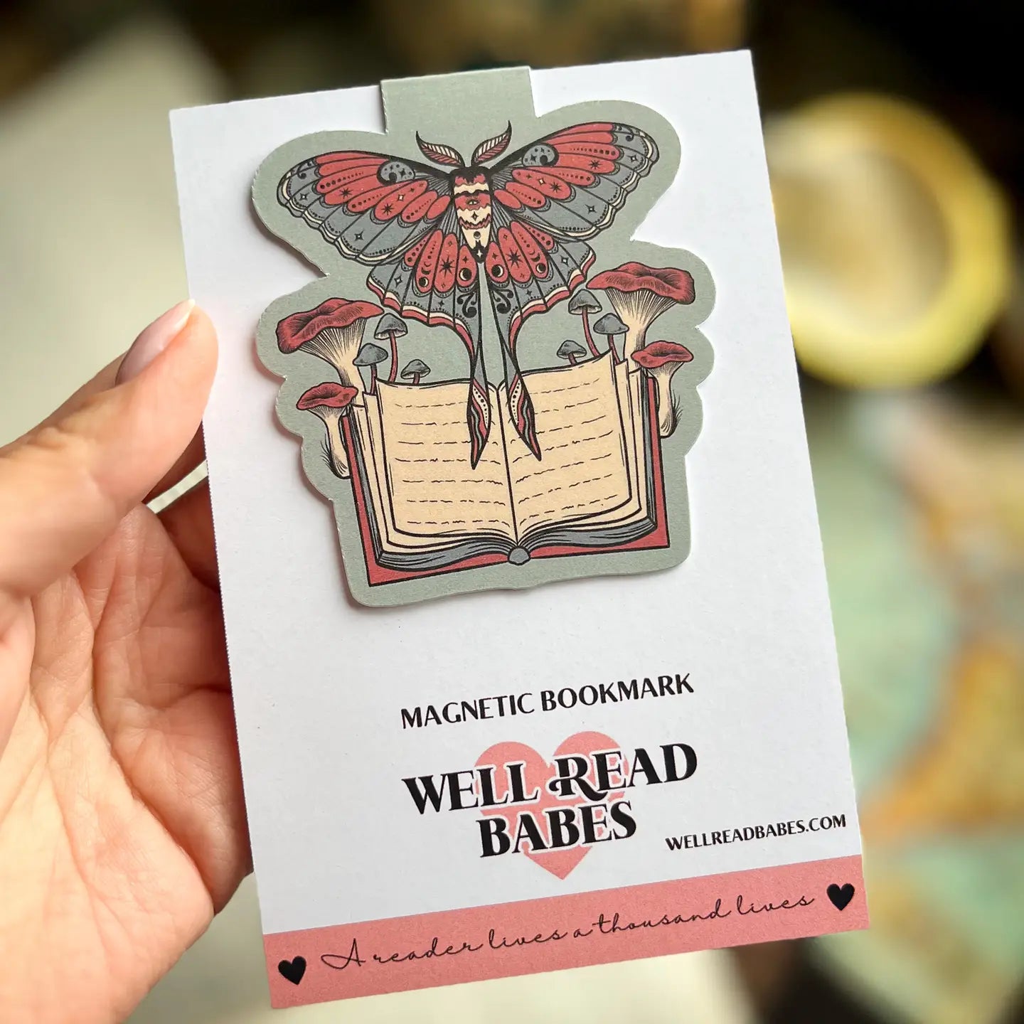 Bookish Moth Magnetic Bookmark - Book Lover Romantasy Gift