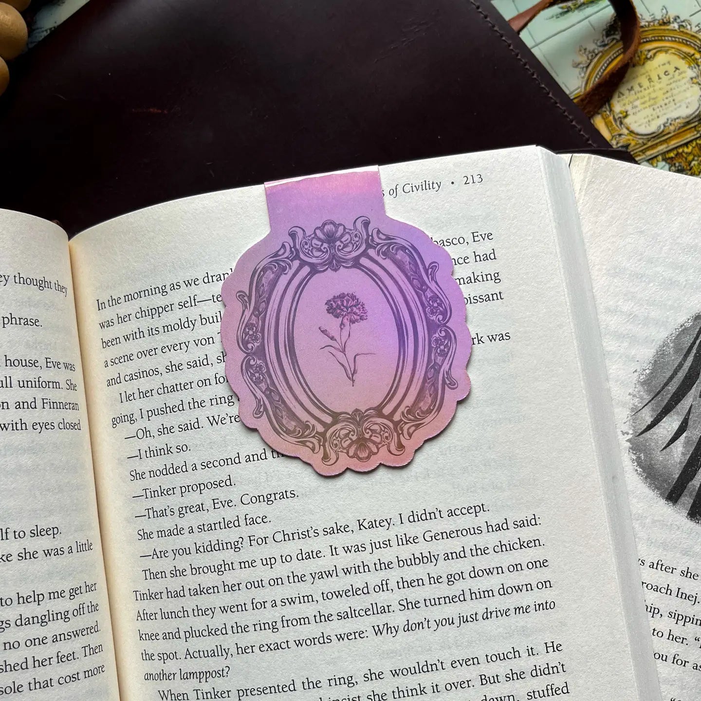 Magnetic Bookmark Holographic Bow Book Lover Romantasy Gift