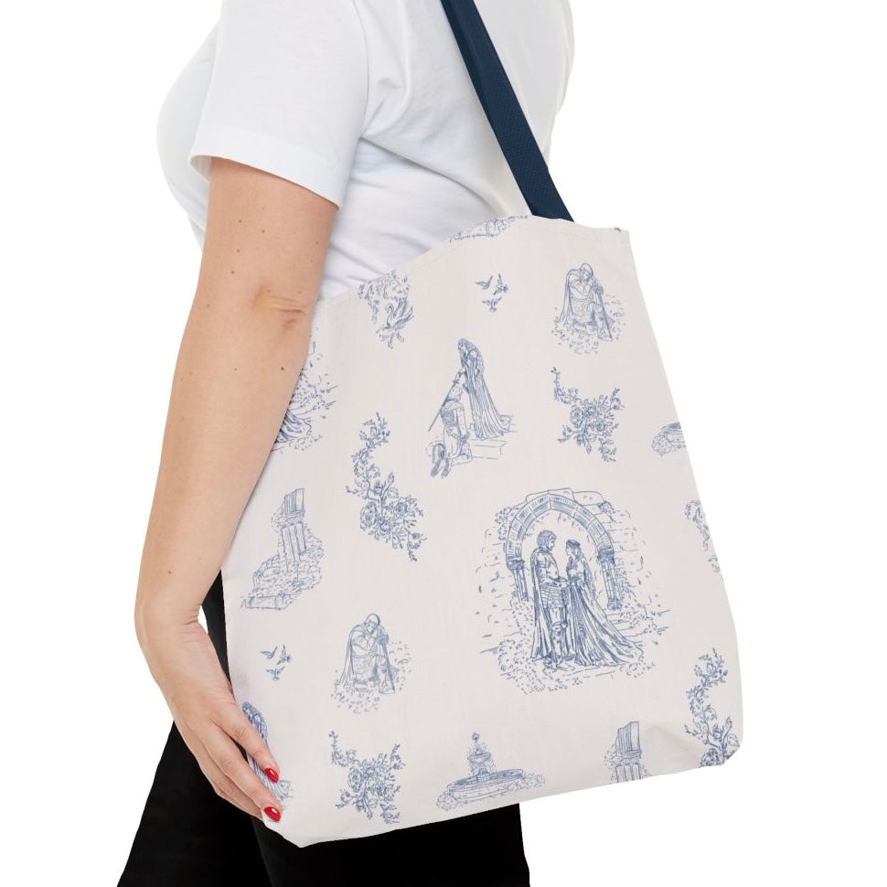 Medieval Romance French Toile de Jouy Tote Bag