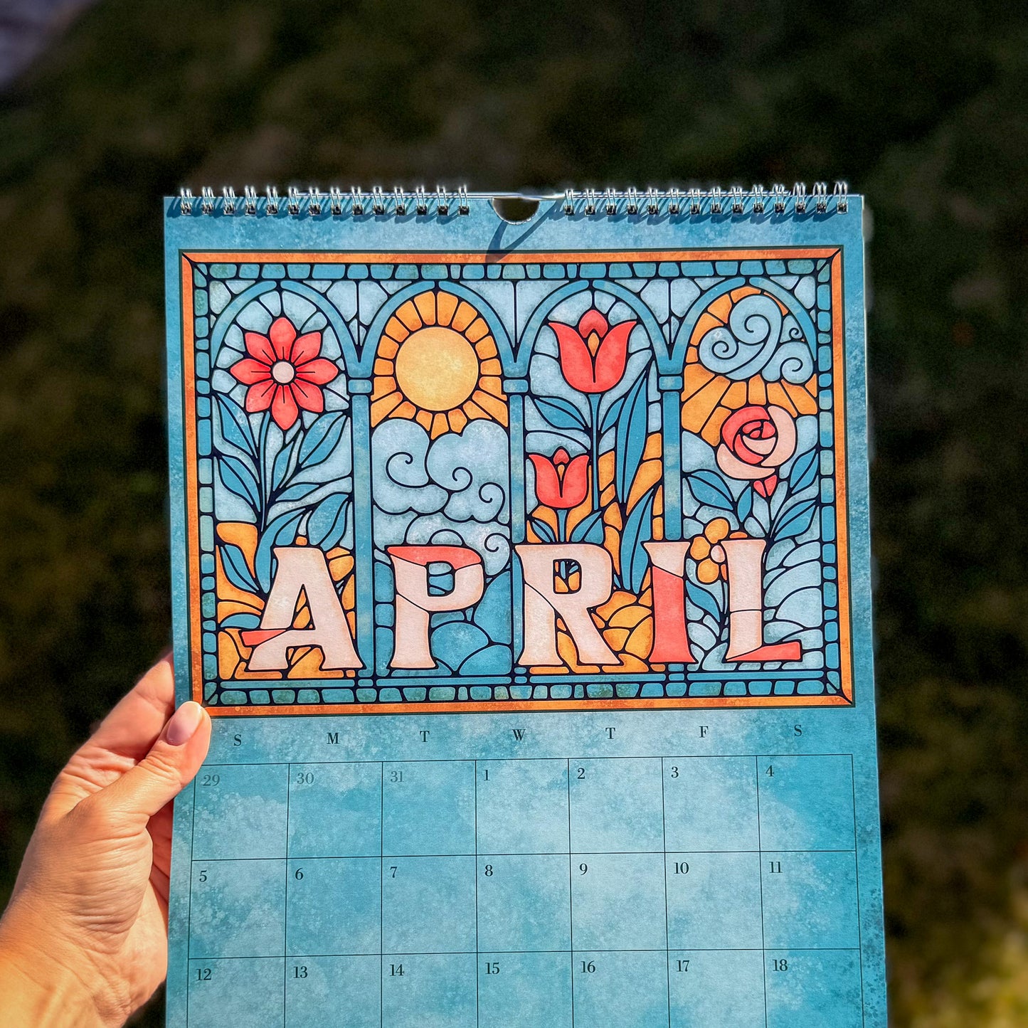 Stained Glass Art Calendar - 2026 Wall Calendar