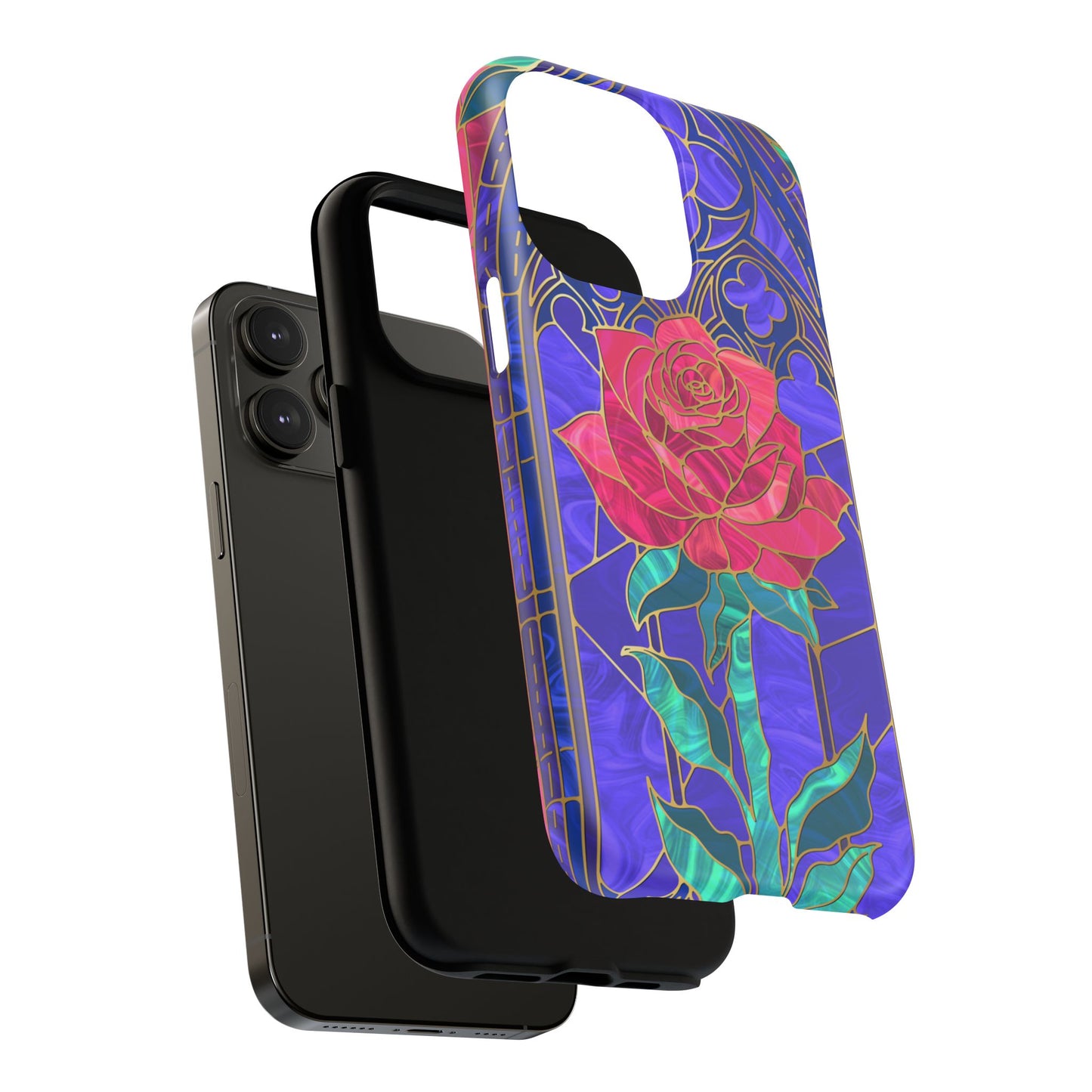 Stained Glass Rose Phone Case Tough Magnetic Case