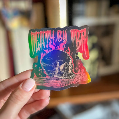 TBR Black Holo Bookish Sticker Romantasy Gift Kindle Sticker