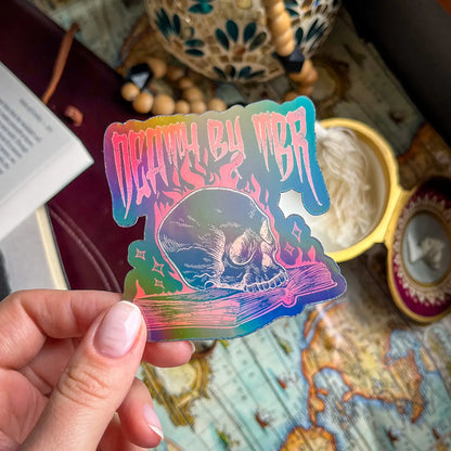 TBR Black Holo Bookish Sticker Romantasy Gift Kindle Sticker