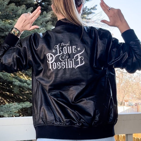 Crescent City - Faux Leather Bomber Jacket - Through Love All Is