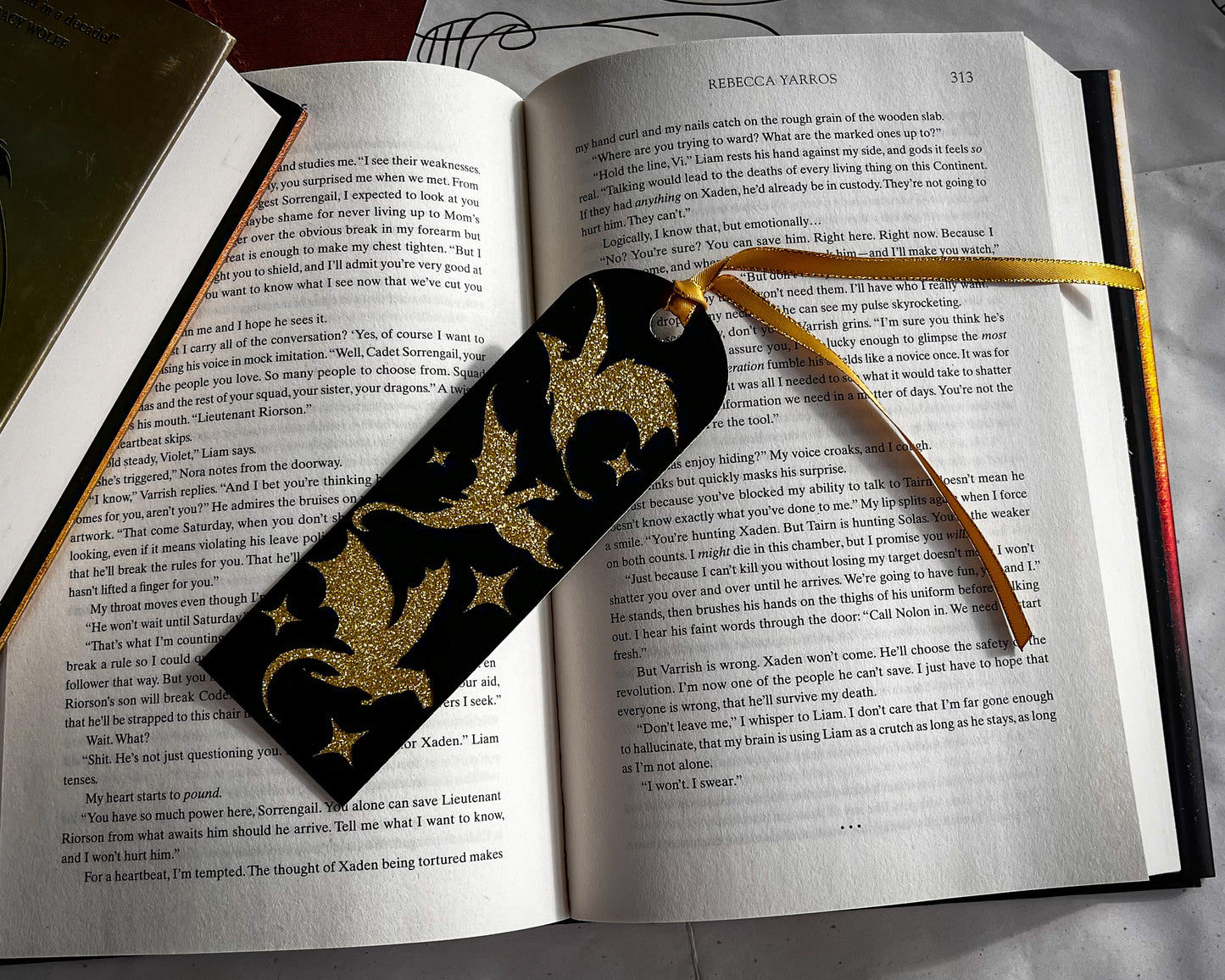 Fourth Wing - Gold Glitter Bookmark - The Empyrean Series