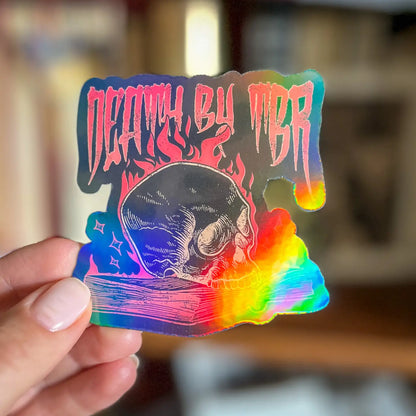 TBR Black Holo Bookish Sticker Romantasy Gift Kindle Sticker