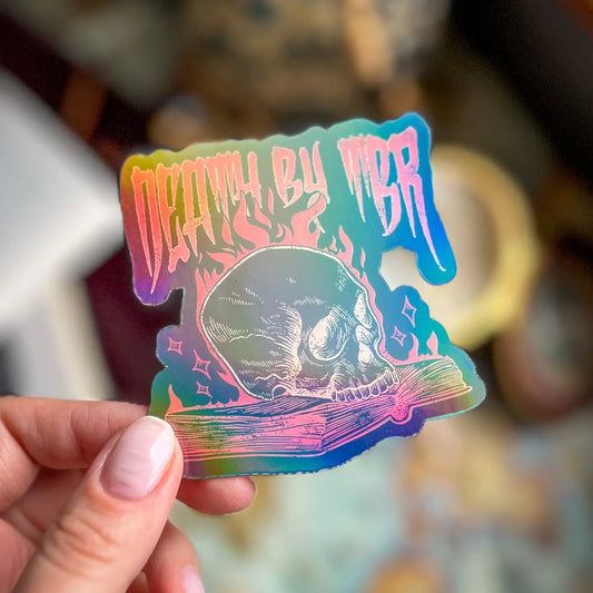 TBR Black Holo Bookish Sticker Romantasy Gift Kindle Sticker