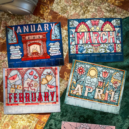 Stained Glass Art Calendar - 2026 Magnet Calendar