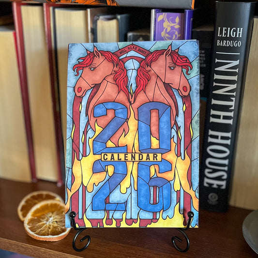 Stained Glass Art Calendar - 2026 Desk Calendar for Book Lovers