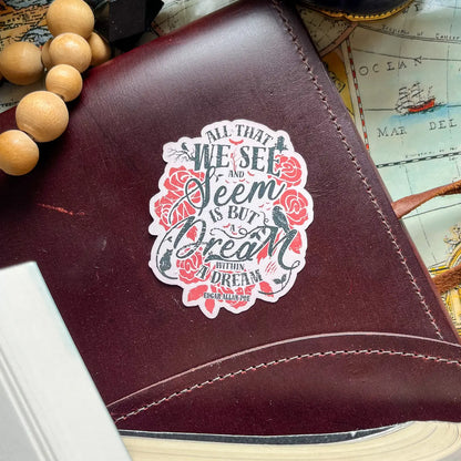 Edgar Allan Poe Bookish Sticker - Gothic Kindle Sticker