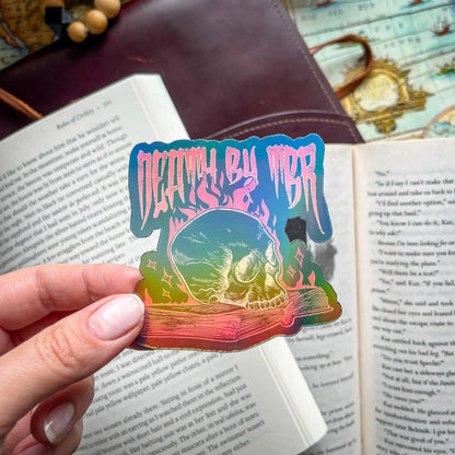TBR Black Holo Bookish Sticker Romantasy Gift Kindle Sticker