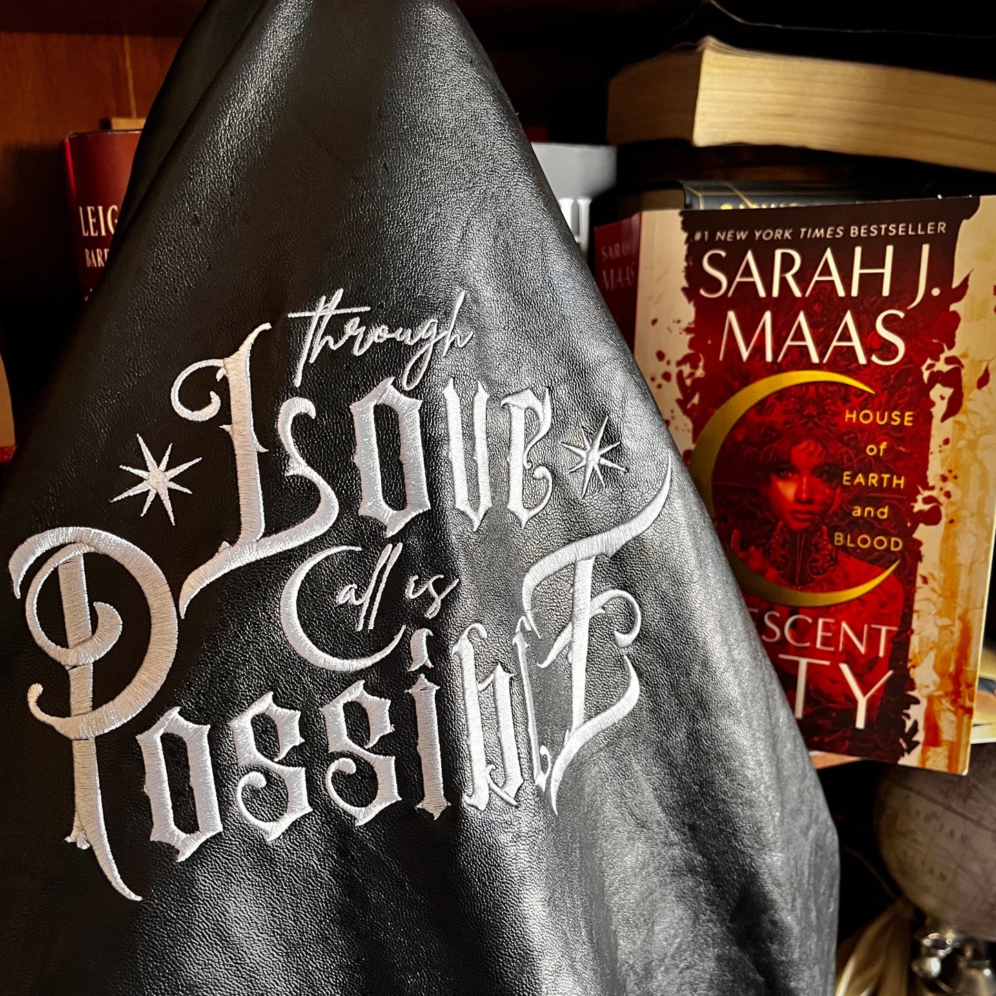 Crescent City - Faux Leather Bomber Jacket - Through Love All Is Possible