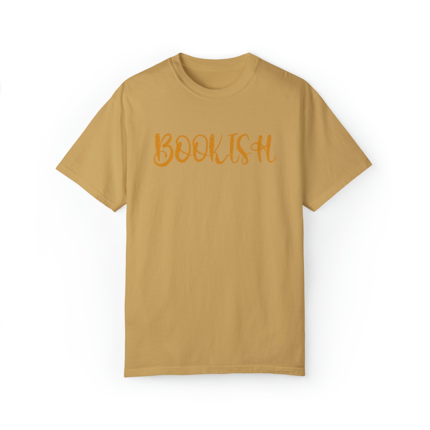 Bookish Faux Embroidery Tee - Comfort Colors Bookish Shirt
