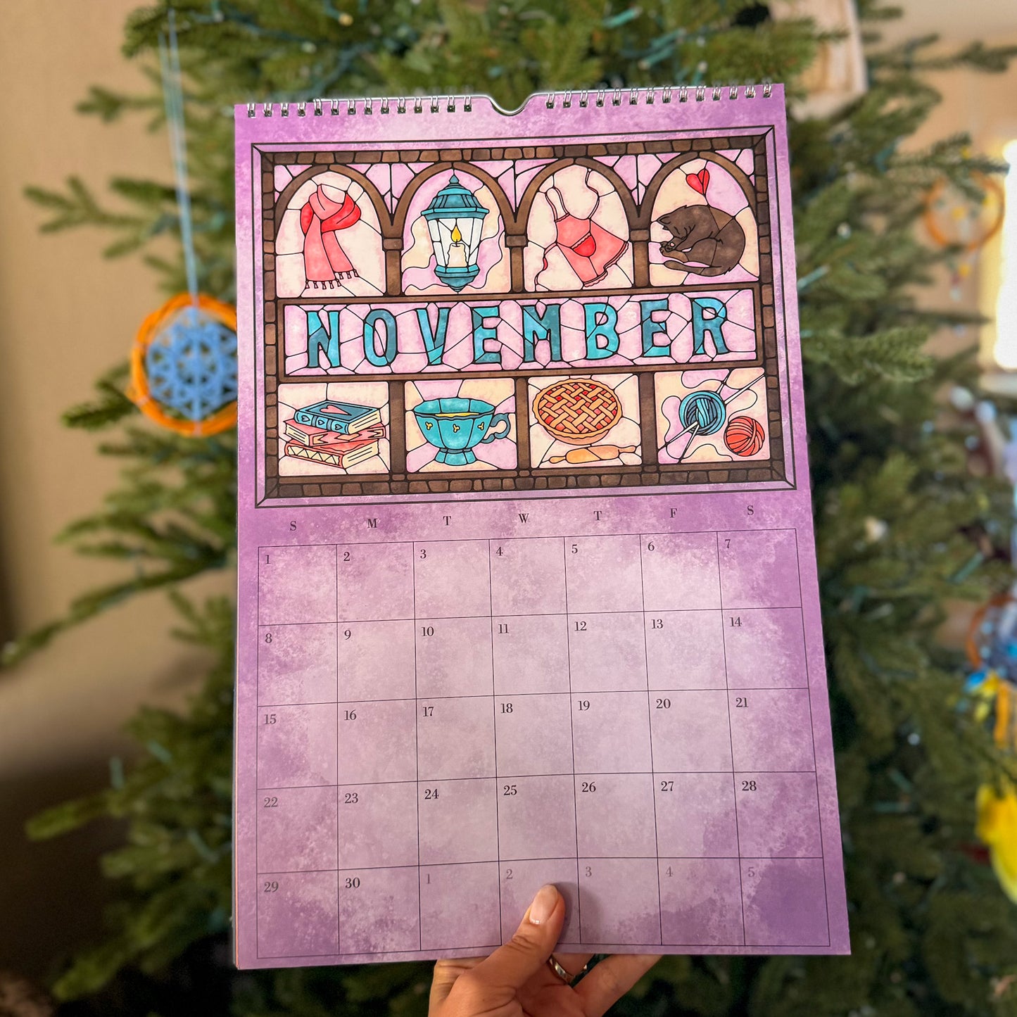 Stained Glass Art Calendar - 2026 Wall Calendar