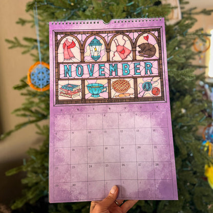 Stained Glass Art Calendar - 2026 Wall Calendar