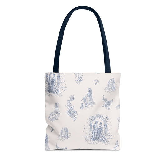 Medieval Romance French Toile de Jouy Tote Bag
