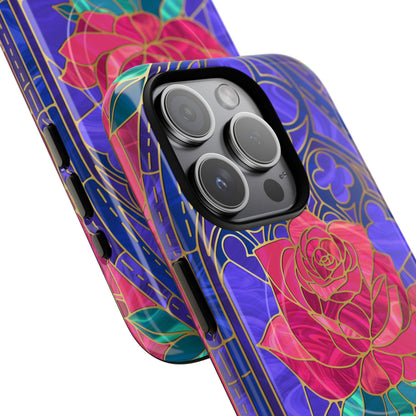 Stained Glass Rose Phone Case Tough Magnetic Case