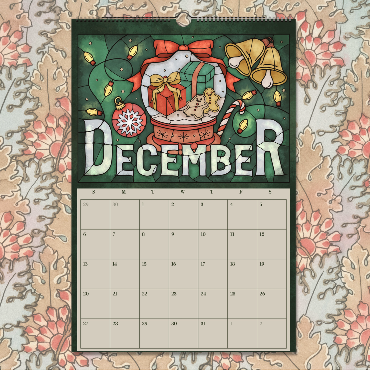 Stained Glass Art Calendar - 2026 Wall Calendar