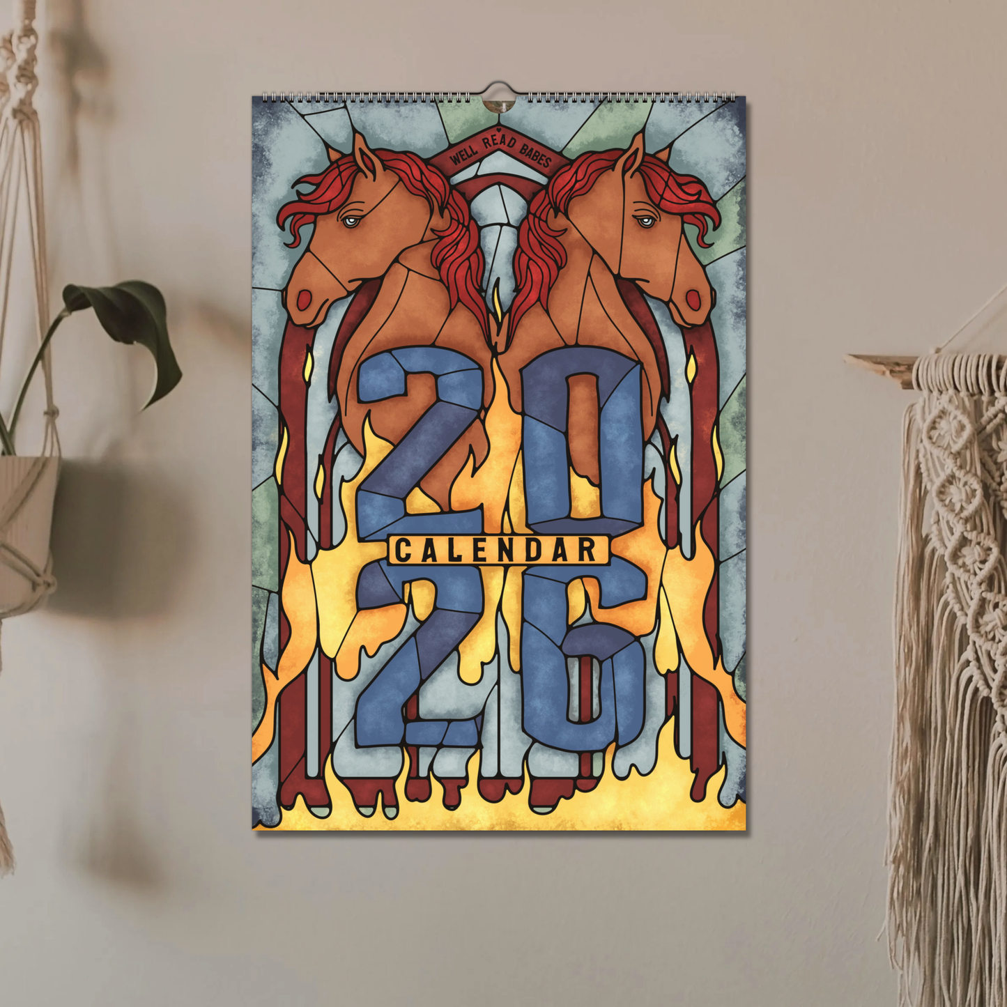 Stained Glass Art Calendar - 2026 Wall Calendar