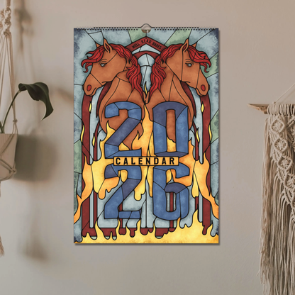 Stained Glass Art Calendar - 2026 Wall Calendar