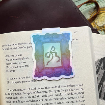 Magnetic Bookmark Holographic Bow Book Lover Romantasy Gift
