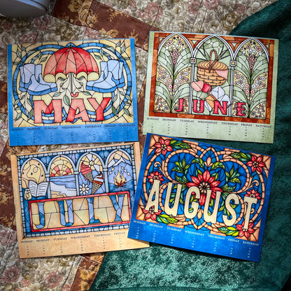 Stained Glass Art Calendar - 2026 Magnet Calendar