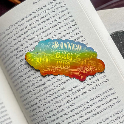  Banned Books Bookish Sticker Romantasy Kindle Sticker Gift - Black Holographic