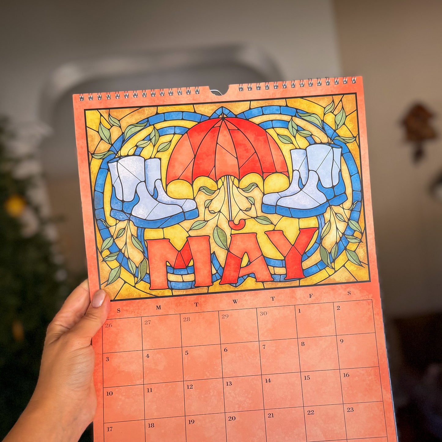 Stained Glass Art Calendar - 2026 Wall Calendar