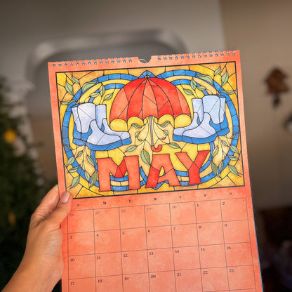 Stained Glass Art Calendar - 2026 Wall Calendar