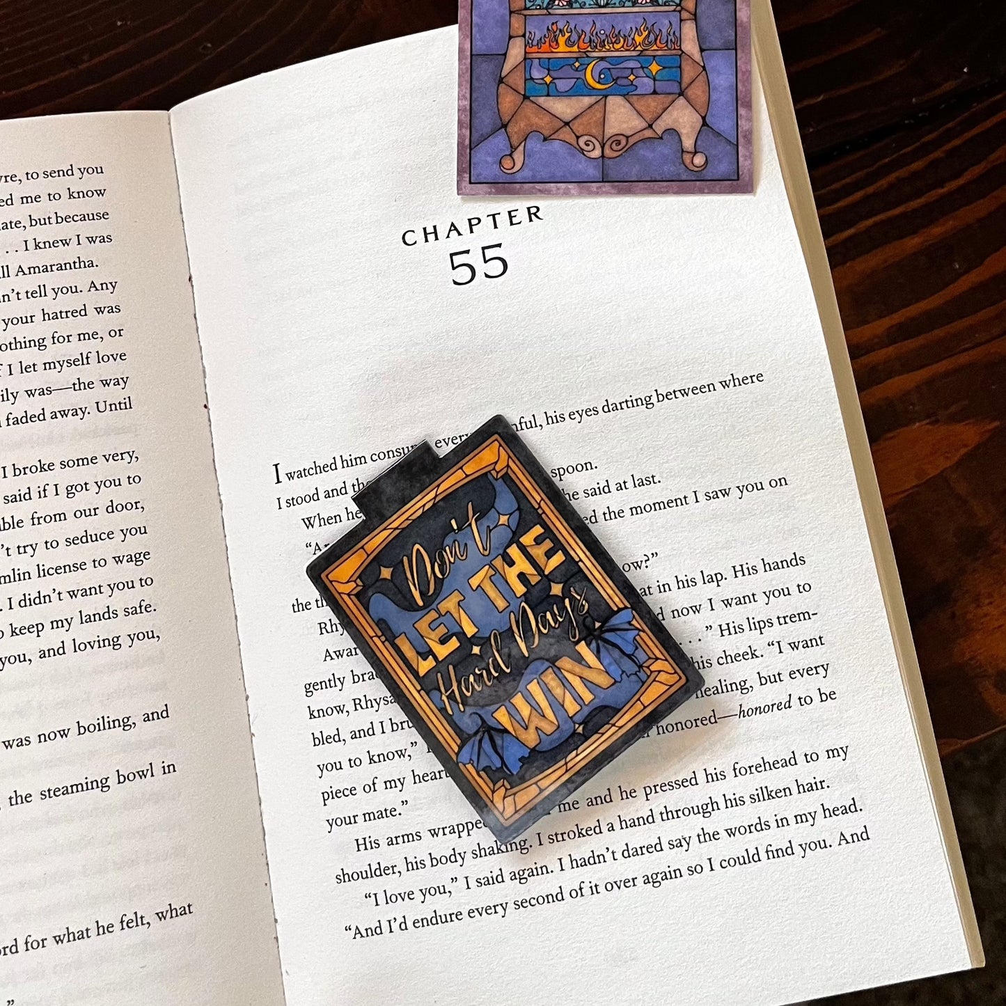 ACOTAR Magnetic Bookmark - Don't Let The Hard Days Win - Stained Glass Bookish Gift