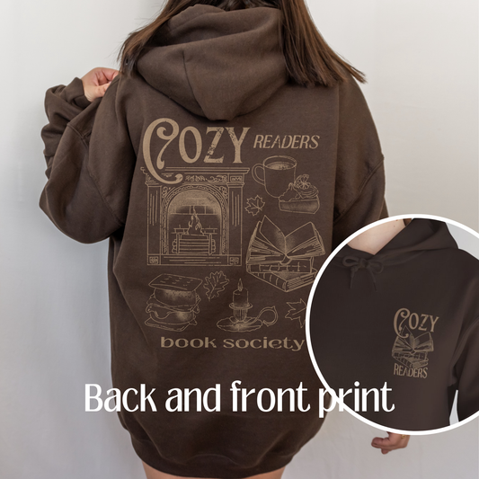 Cozy Readers Book Society - Bookish Hoodie Back Print