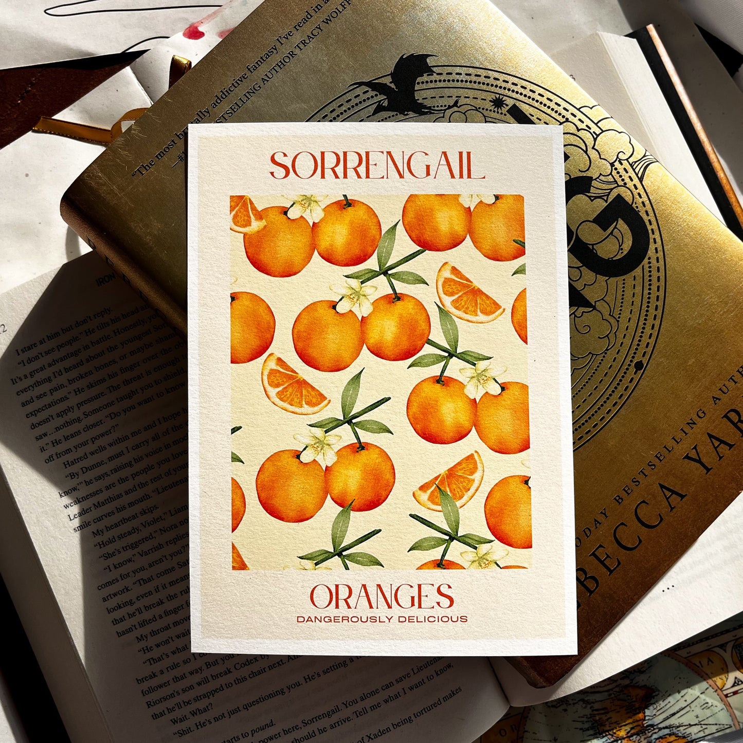 Fourth Wing - Violet Sorrengail Oranges 5x7 Poster - The Empyrean Series Art Print