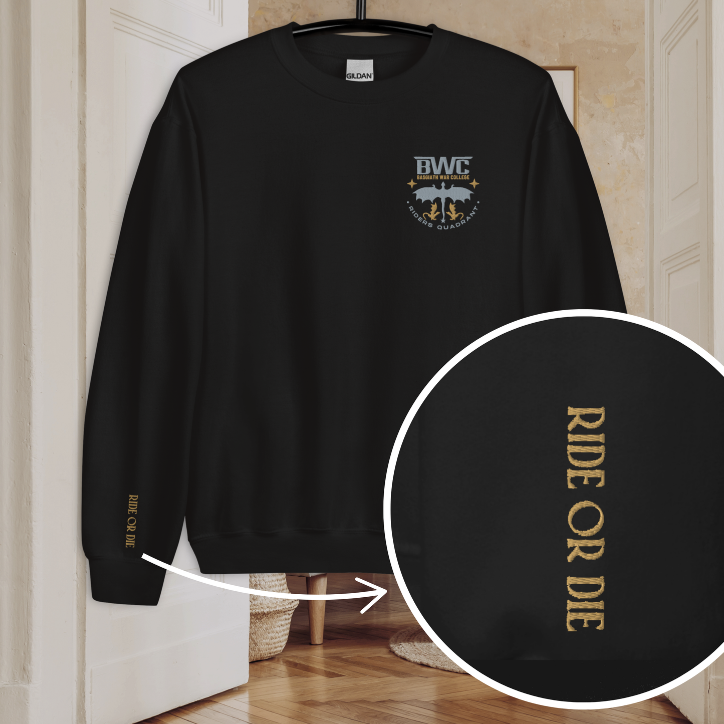 Fourth Wing Embroidered Sweatshirt Crewneck