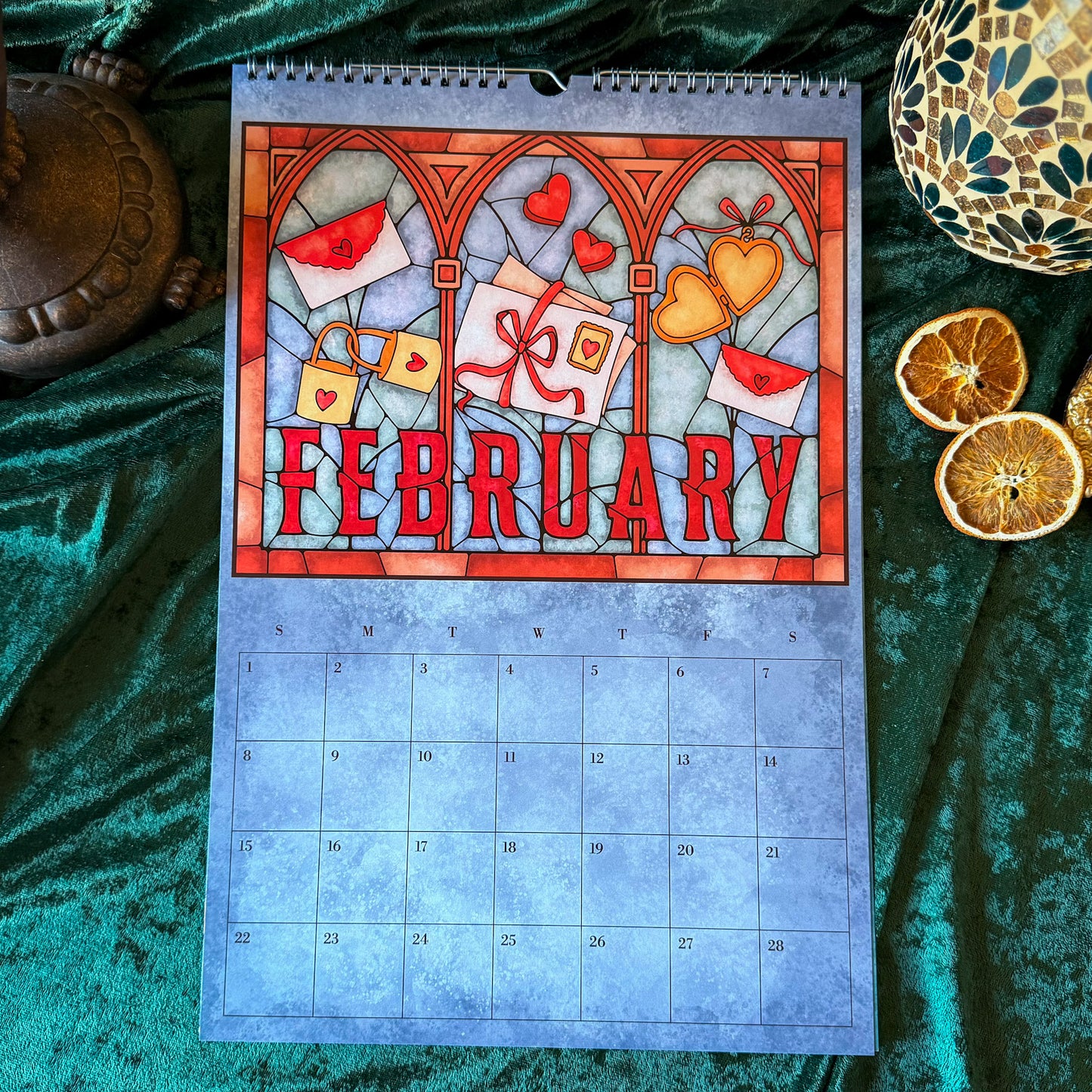 Stained Glass Art Calendar - 2026 Wall Calendar