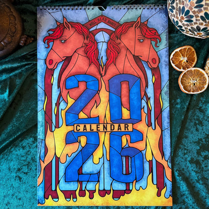 Stained Glass Art Calendar - 2026 Wall Calendar