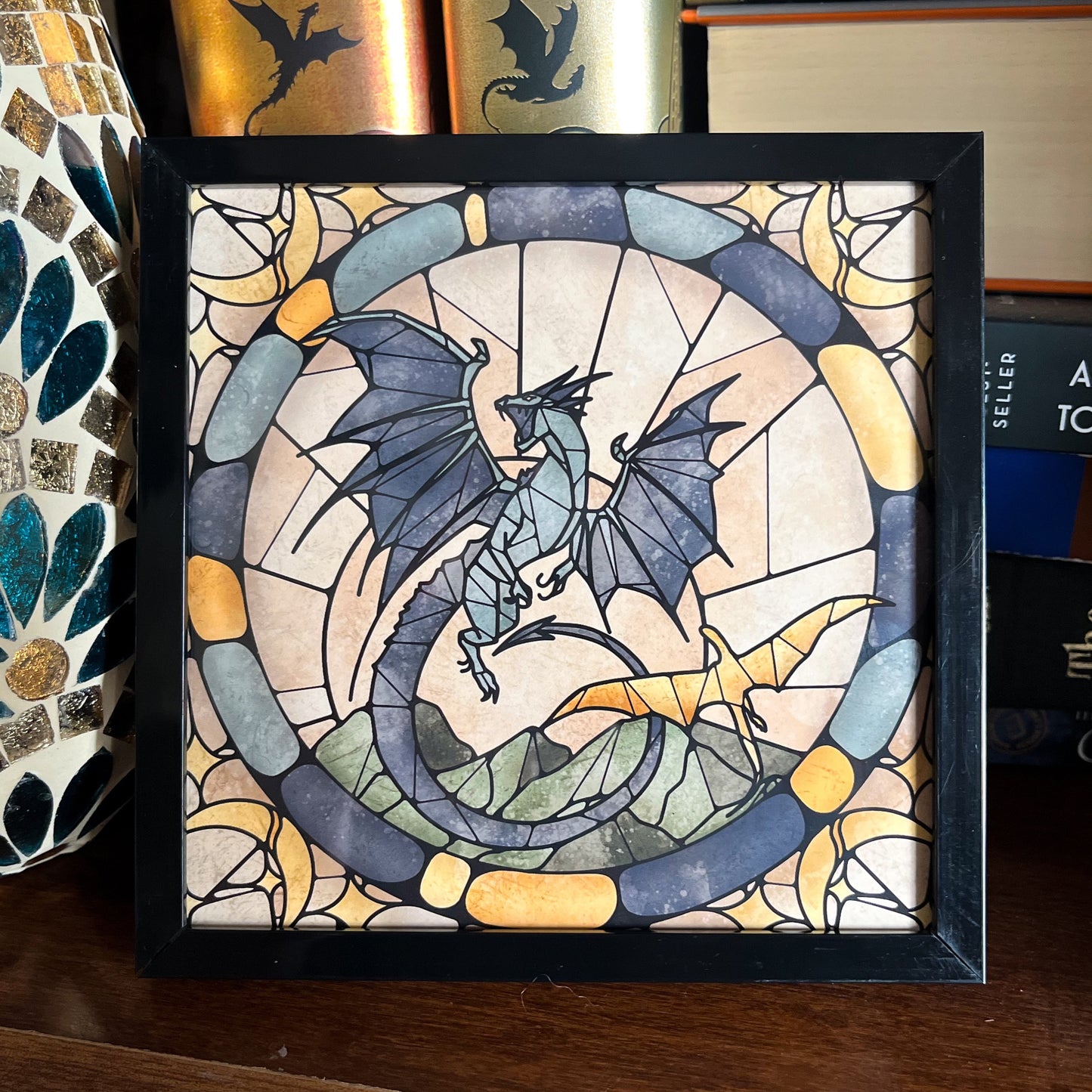 Fourth Wing Small Art Print 5”x5” - Dragons Of Basgiath - Bookshelf Decor