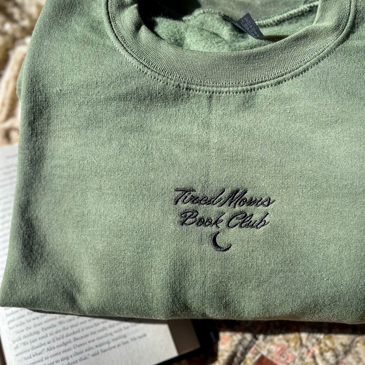 Tired Moms Book Club Embroidered Sweatshirt  - Book Lover Crewneck