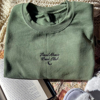 Tired Moms Book Club Embroidered Sweatshirt  - Book Lover Crewneck