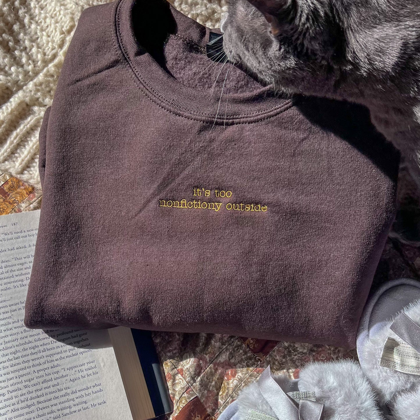 Bookish Embroidered Sweatshirt  - Book Lover Crewneck