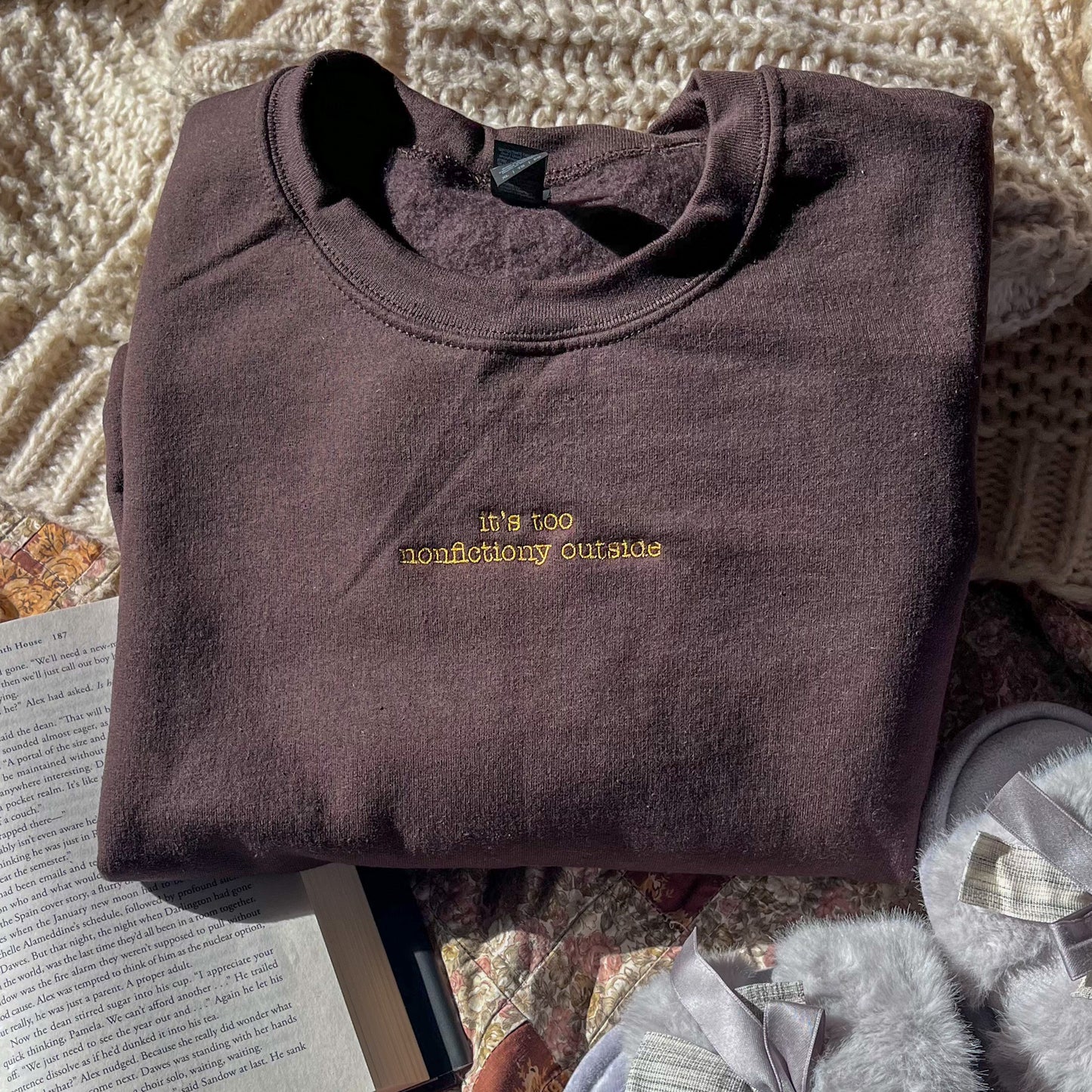 Bookish Embroidered Sweatshirt  - Book Lover Crewneck