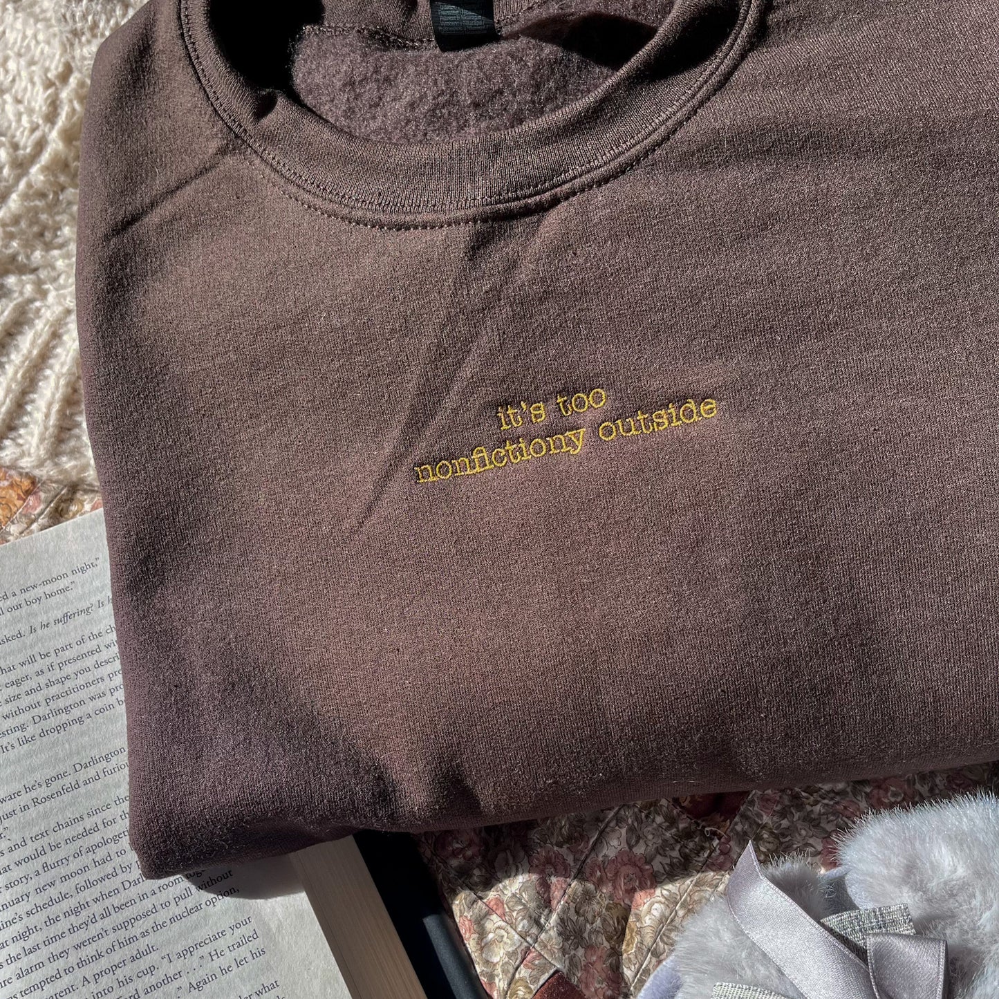 Bookish Embroidered Sweatshirt  - Book Lover Crewneck
