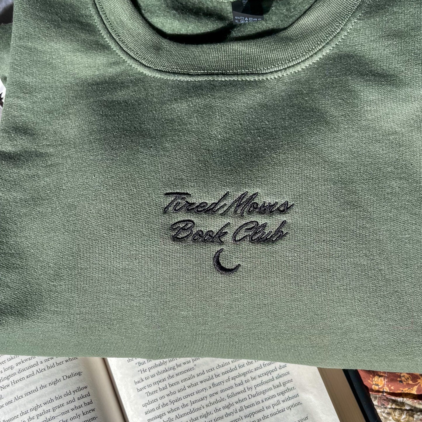 Tired Moms Book Club Embroidered Sweatshirt  - Book Lover Crewneck
