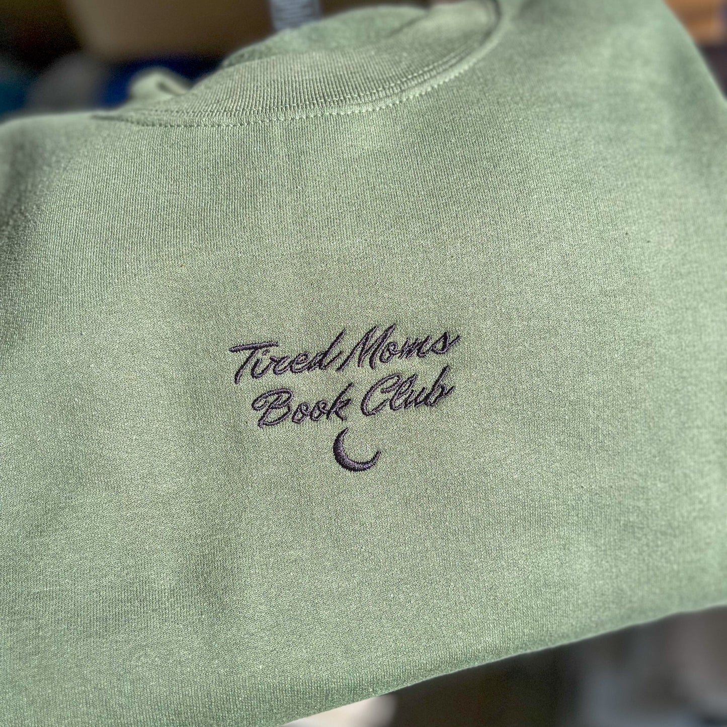 Tired Moms Book Club Embroidered Sweatshirt  - Book Lover Crewneck