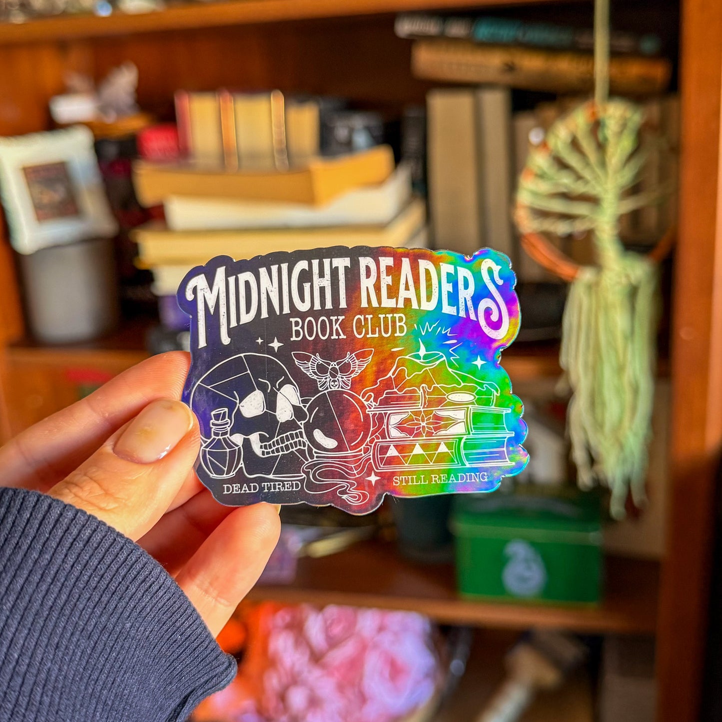 Midnight Readers Bookish Sticker - Black Holographic
